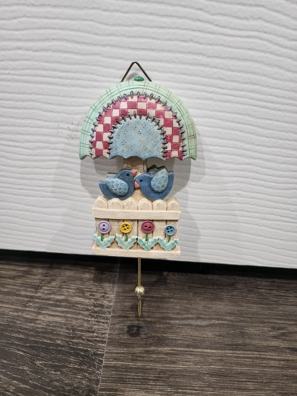 Russ Blue Bird Wall Hook with Pastel Accents